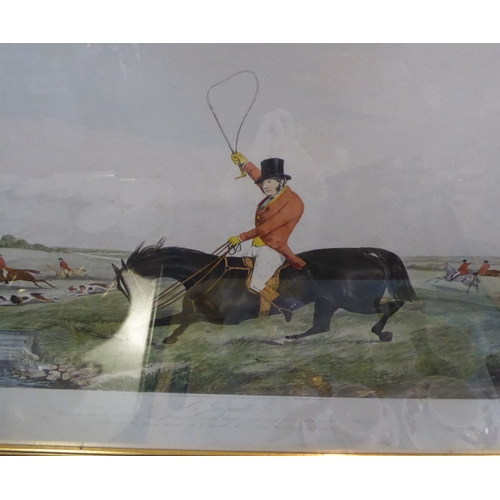 518 - After HENRY ALKEN - a good set of six mid-19th century hand-coloured engravings, 'One of the Flowers... 