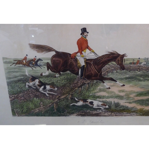 518 - After HENRY ALKEN - a good set of six mid-19th century hand-coloured engravings, 'One of the Flowers... 