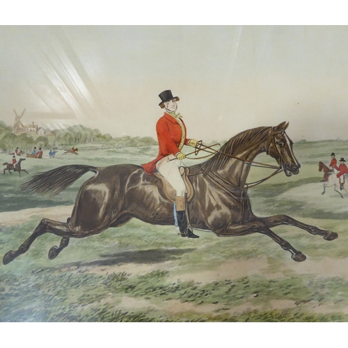 518 - After HENRY ALKEN - a good set of six mid-19th century hand-coloured engravings, 'One of the Flowers... 