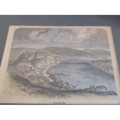 506 - A good selection of gilt framed and glazed hand-coloured 19th century engravings including topograph... 