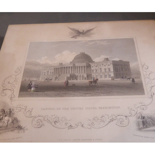 506 - A good selection of gilt framed and glazed hand-coloured 19th century engravings including topograph... 