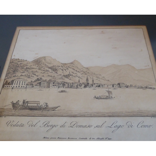 506 - A good selection of gilt framed and glazed hand-coloured 19th century engravings including topograph... 