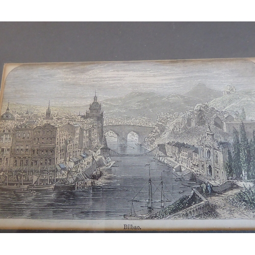 506 - A good selection of gilt framed and glazed hand-coloured 19th century engravings including topograph... 