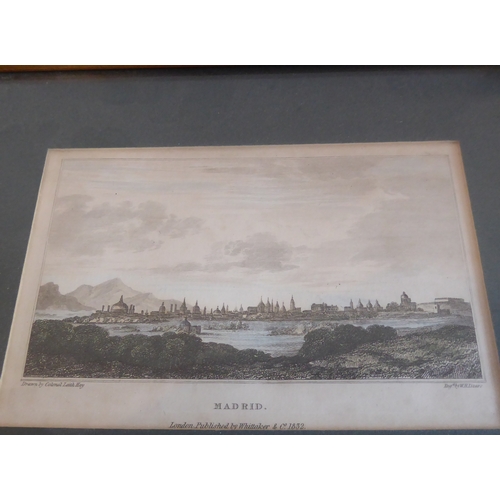 506 - A good selection of gilt framed and glazed hand-coloured 19th century engravings including topograph... 