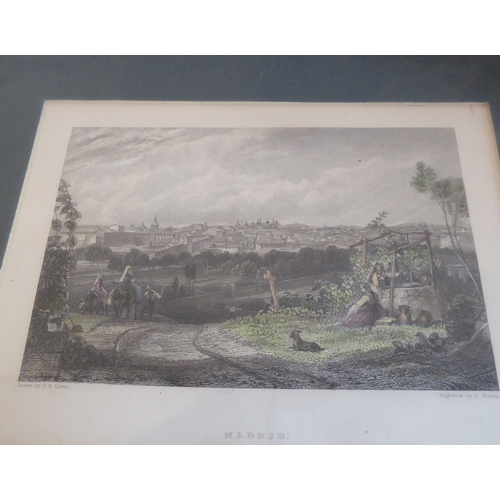 506 - A good selection of gilt framed and glazed hand-coloured 19th century engravings including topograph... 