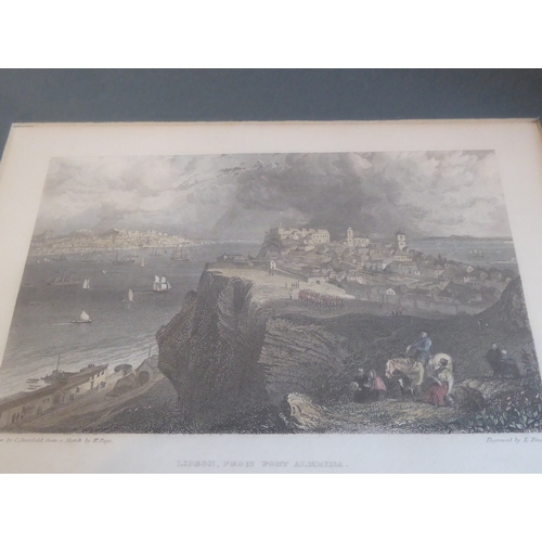 506 - A good selection of gilt framed and glazed hand-coloured 19th century engravings including topograph... 