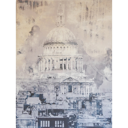 507 - Contemporary Pop Art School - Study of St Paul's Cathedral, London with ghosts, photographic reprodu... 
