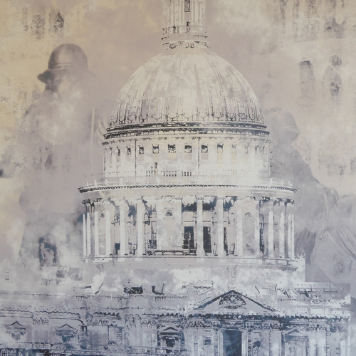 507 - Contemporary Pop Art School - Study of St Paul's Cathedral, London with ghosts, photographic reprodu... 