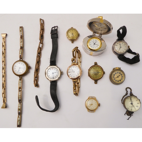 199 - Ten mostly lady's early 20th century wristwatches (spares or repair)