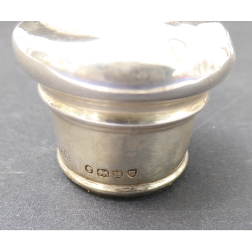108 - A late 19th century cut-glass spirit flask: hallmarked silver mounted screw-top lid with maker's mar... 