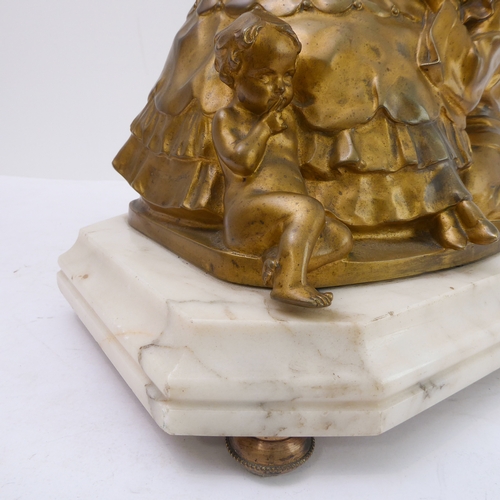 117 - JOSEF LORENZL (1892-1950) - an early 20th century gilt-bronze sculpture model: a Pierrot kneeing at ... 