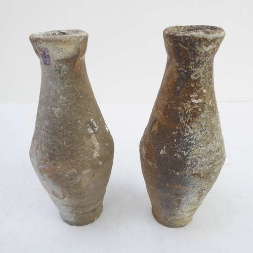 33 - A pair of baluster-shaped stoneware wine flasks from the Tek Sing cargo: each with Nagel Auctions la... 