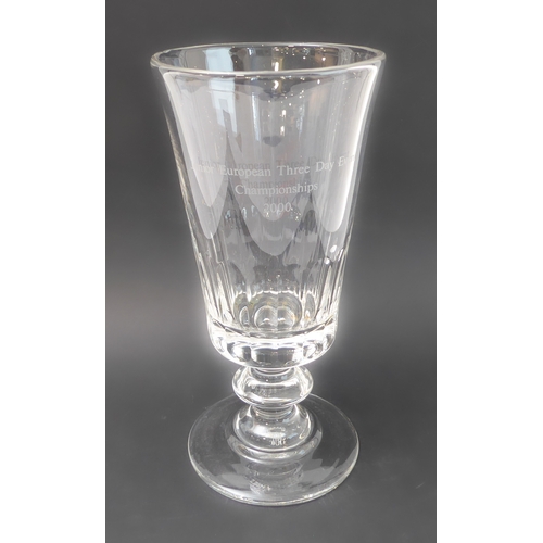 105 - A William Yeoward crystal sporting trophy vase: engraved 'Junior European Three Day Event Championsh... 