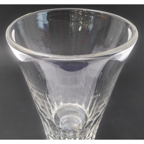105 - A William Yeoward crystal sporting trophy vase: engraved 'Junior European Three Day Event Championsh... 