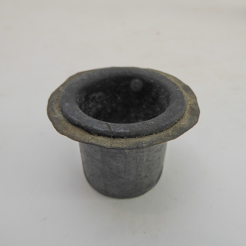 120 - A late 19th century bronze therianthrope inkwell in the form of a biped with human head and canine l... 
