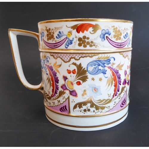 62 - 1.      A large finely decorated 19th century Crown Derby porcelain tankard (with reparations)