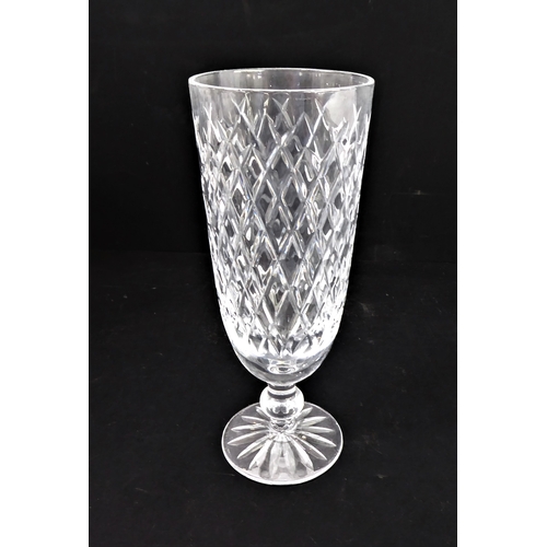 99 - A set of eight hand-cut hock glasses with star-cut bases, together with a set of four hand-cut flute... 