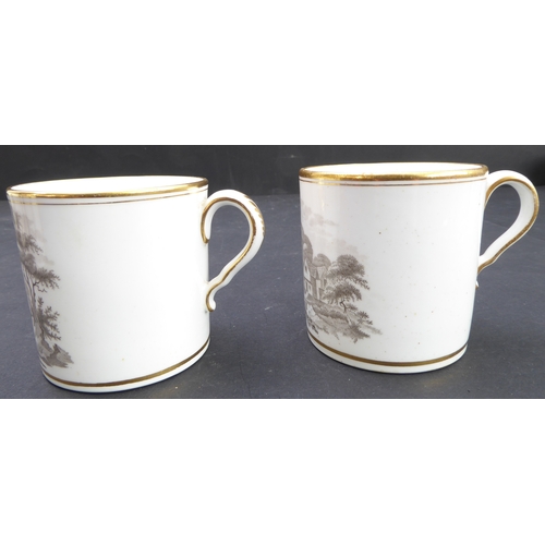 37 - An early 19th century Regency period Thomas Wolfe and Spode bat printed and hand-gilded 12-place tea... 