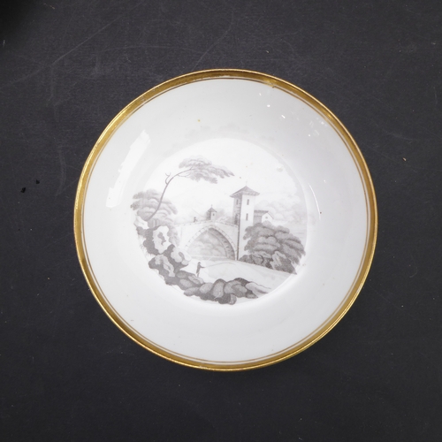 37 - An early 19th century Regency period Thomas Wolfe and Spode bat printed and hand-gilded 12-place tea... 