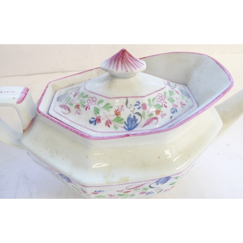 58 - A 19th century Spode stone china oval sauce tureen, rectangular stand and plate (3); Regency Meissen... 