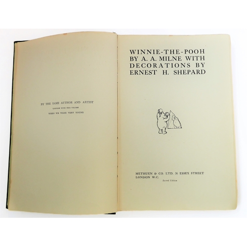 368 - A A Milne. Winnie the Pooh 1926 second edition with illustrations by Ernest H Shepard