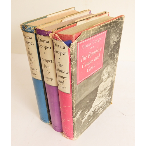 381 - The Diana Cooper autobiographical trilogy (Rupert Hart Davis 1958, 1959 and 1960 first editions)