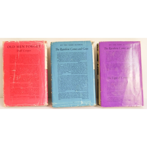 381 - The Diana Cooper autobiographical trilogy (Rupert Hart Davis 1958, 1959 and 1960 first editions)