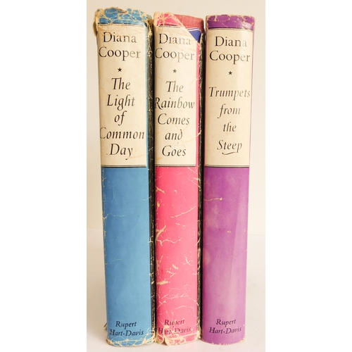 381 - The Diana Cooper autobiographical trilogy (Rupert Hart Davis 1958, 1959 and 1960 first editions)