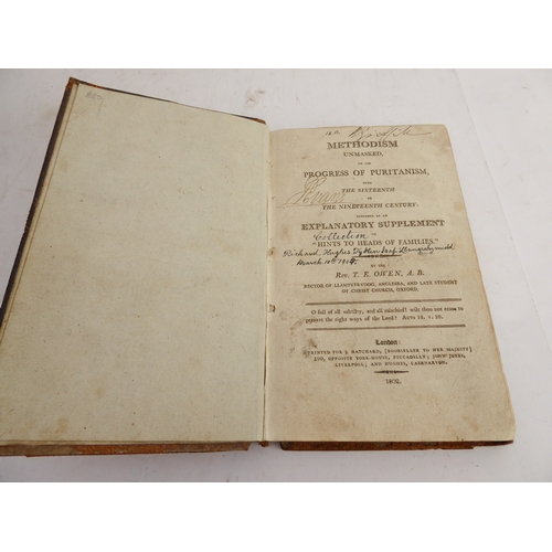 372 - Three sets and 6 individual books to include:
 an early 19th century leather-bound volume 'Methodism... 