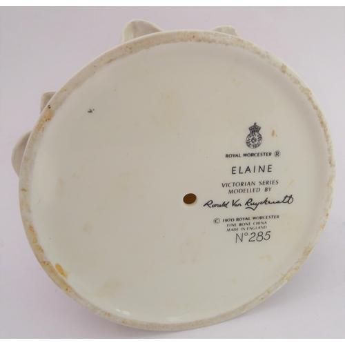 17 - A circa 1970 Royal Worcester porcelain figure, 'Elaine': limited edition no. 285, printed marks to u... 