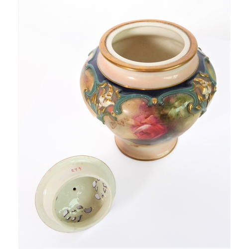 35 - Two pieces of hand-decorated porcelain:
 1. an early 20th century Hadley's (Worcester, England) porc... 