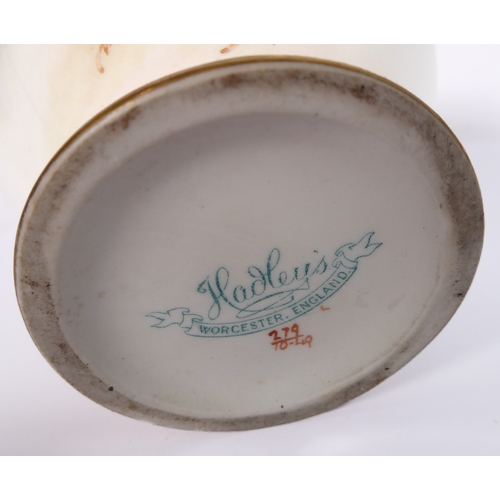 35 - Two pieces of hand-decorated porcelain:
 1. an early 20th century Hadley's (Worcester, England) porc... 