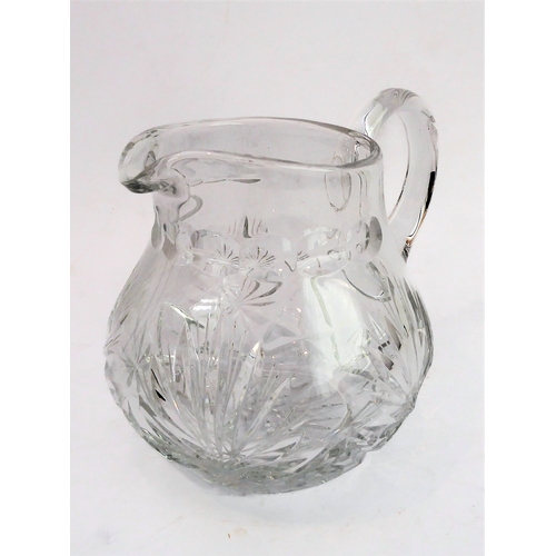 42 - Ten pieces of glassware:
 a good set of six mid to late 20th century blue flash-cut hock glasses; 
 ... 