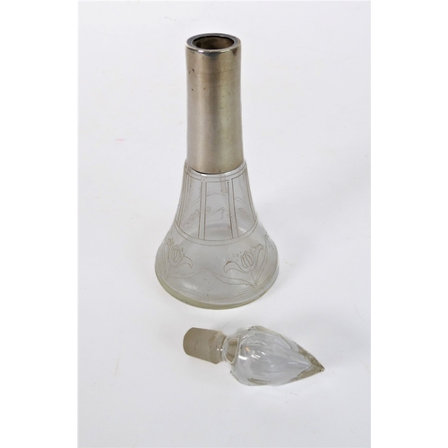 45 - A set of five small hand-blown German champagne glasses with female 'form' stems, circa 1950s (one g... 