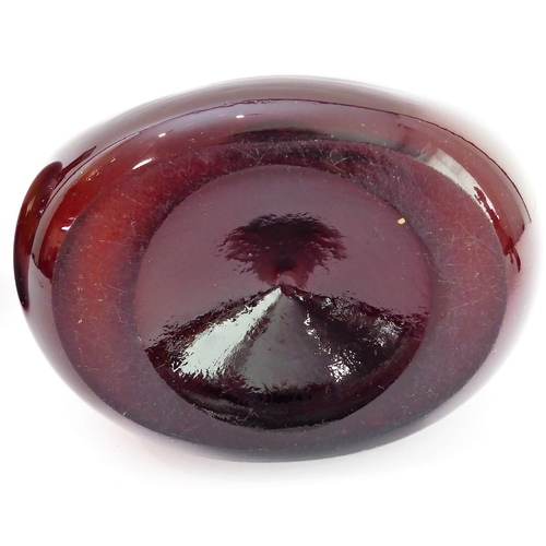 56 - A pair of 19th century silver-mounted brown-glass flasks: the circular silver tops and neck ferrules... 