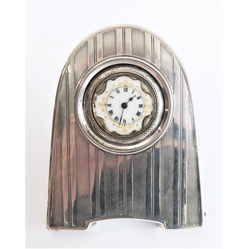 71 - A hallmarked silver easel watch holder, Birmingham 1914 containing a lady's silver-cased fob watch a... 