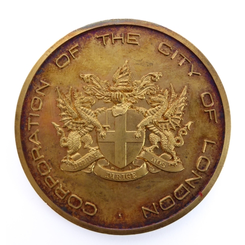 75 - A 1973 .794 silver-gilt Corporation of London 'London Bridge Medal': limited edition 794 of 2,250, i... 