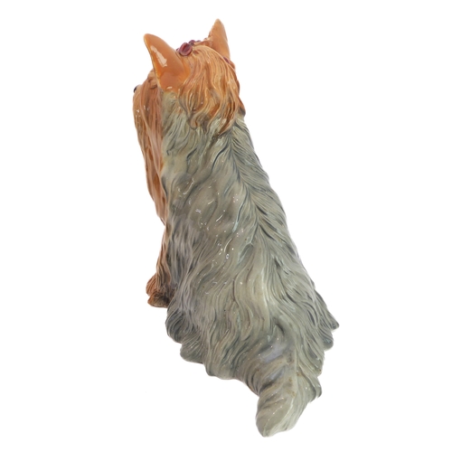 9 - A large fireside-style Beswick model of a Yorkshire Terrier (25.5 cm).
 (Restored)