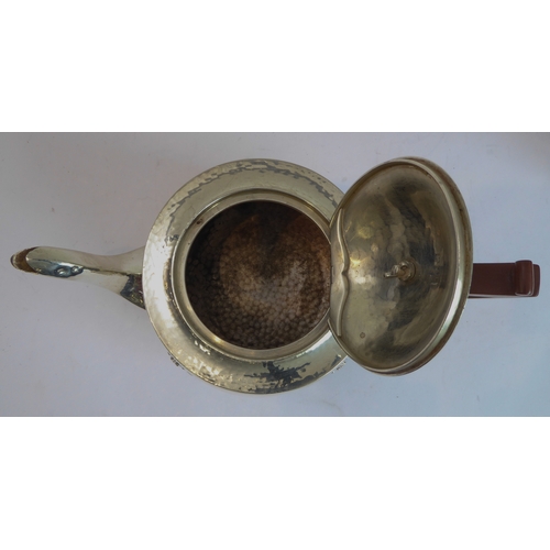 103 - A good hand-planished, hallmarked silver three-piece Arts and Crafts tea service to comprise: 
 a te... 