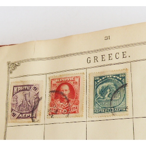 A stamp album containing mostly late 19th to early 20th century