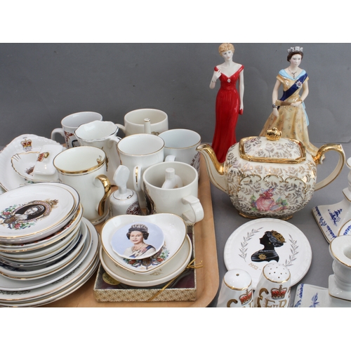 23 - A selection of Royal commemorative ceramics to include plates, cups, tankards, trinket trays, salt a... 
