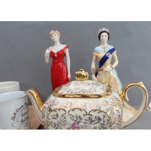 23 - A selection of Royal commemorative ceramics to include plates, cups, tankards, trinket trays, salt a... 