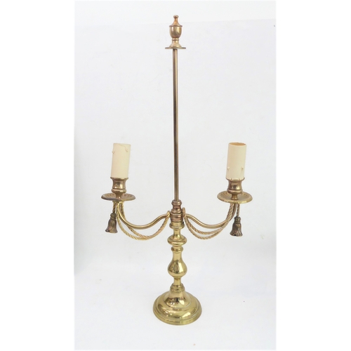 26 - A variety of items to include:
 ceramic lamps;
 a brass two-light adjustable table candelabra;
 an e... 