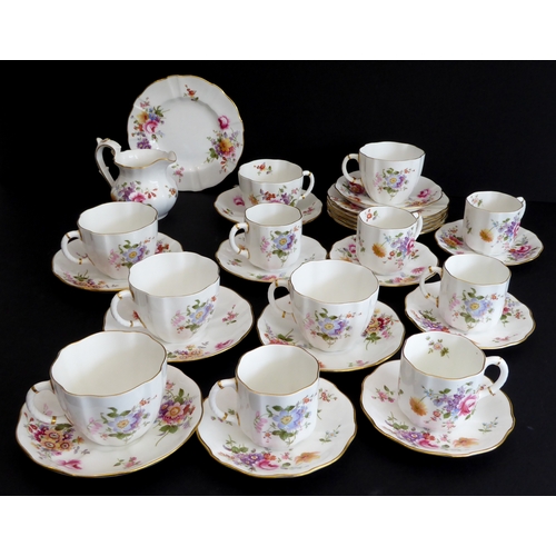 28 - A Royal Crown Derby 'Derby Posies' six-place service comprising tea and coffee cups and saucers, sid... 