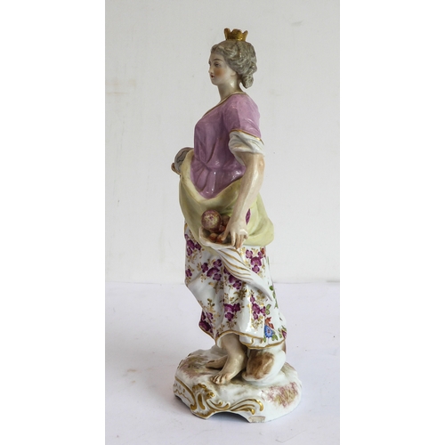 3 - A set of four well-modelled hand-decorated 19th century porcelain figures allegorical of the Seasons... 