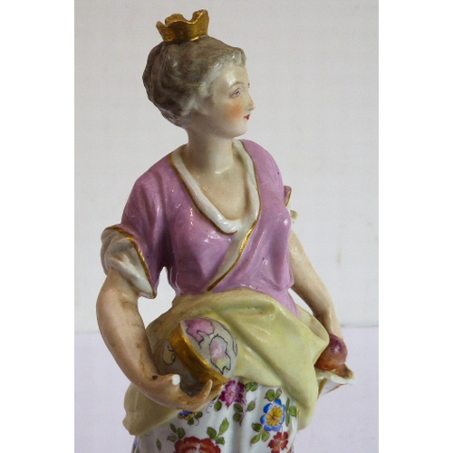 3 - A set of four well-modelled hand-decorated 19th century porcelain figures allegorical of the Seasons... 