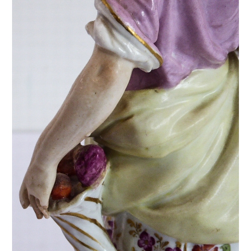 3 - A set of four well-modelled hand-decorated 19th century porcelain figures allegorical of the Seasons... 