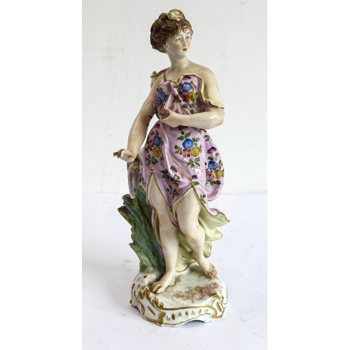 3 - A set of four well-modelled hand-decorated 19th century porcelain figures allegorical of the Seasons... 