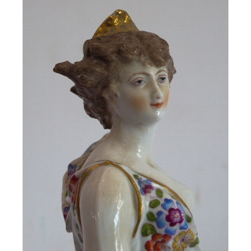 3 - A set of four well-modelled hand-decorated 19th century porcelain figures allegorical of the Seasons... 