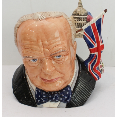 4 - Five character jugs and a tankard:
 2 x Winston Churchill (Royal Doulton);
 Winston Churchill (Royal... 